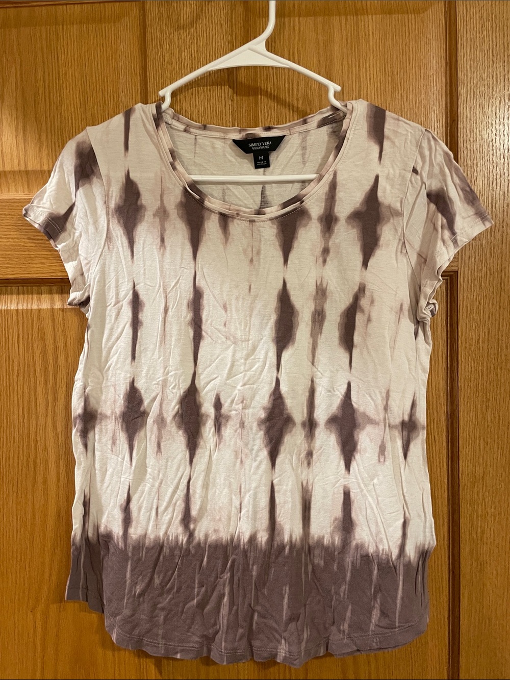 Simply Vera Vera Wang Mauve Tie-Dye Short Sleeve Tee